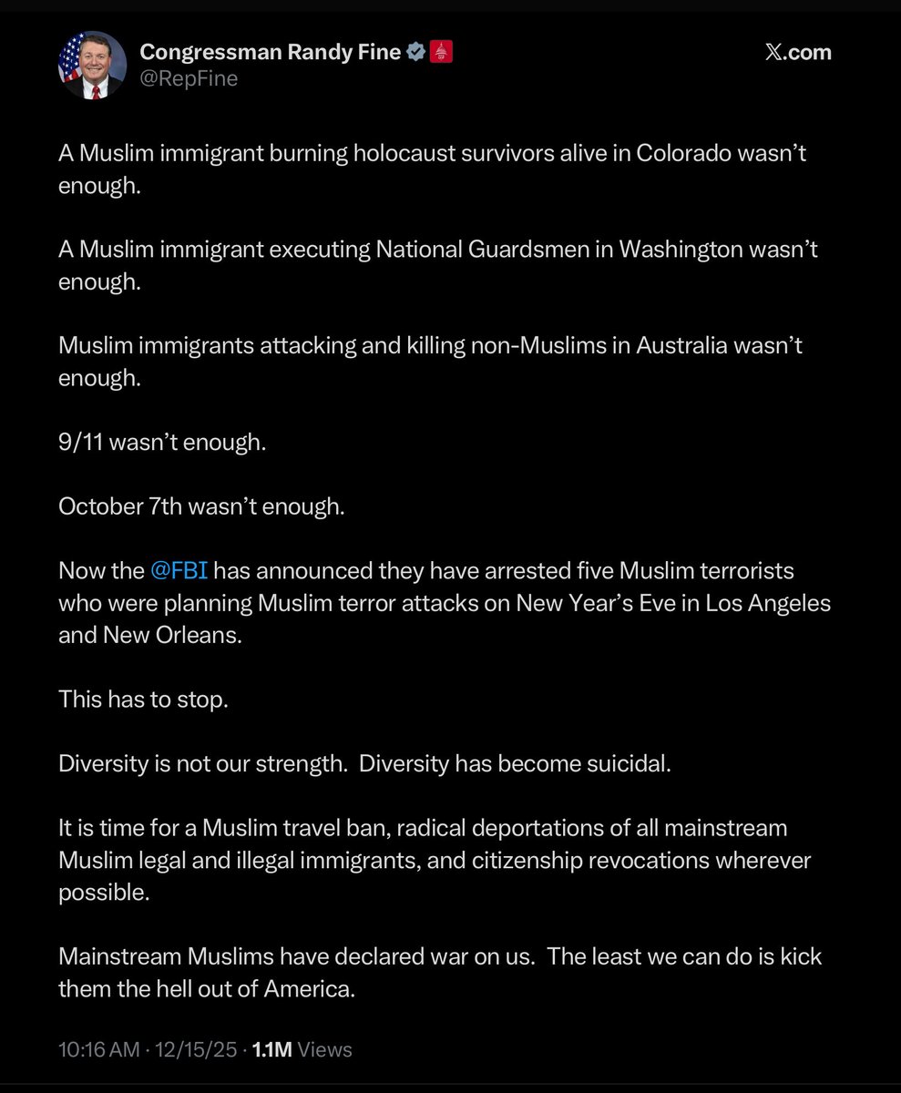 NiallStanage's tweet image. It’s possible to be appalled at both the antisemitic atrocity at Bondi Beach and the anti-Muslim bigotry coming from elected politicians.