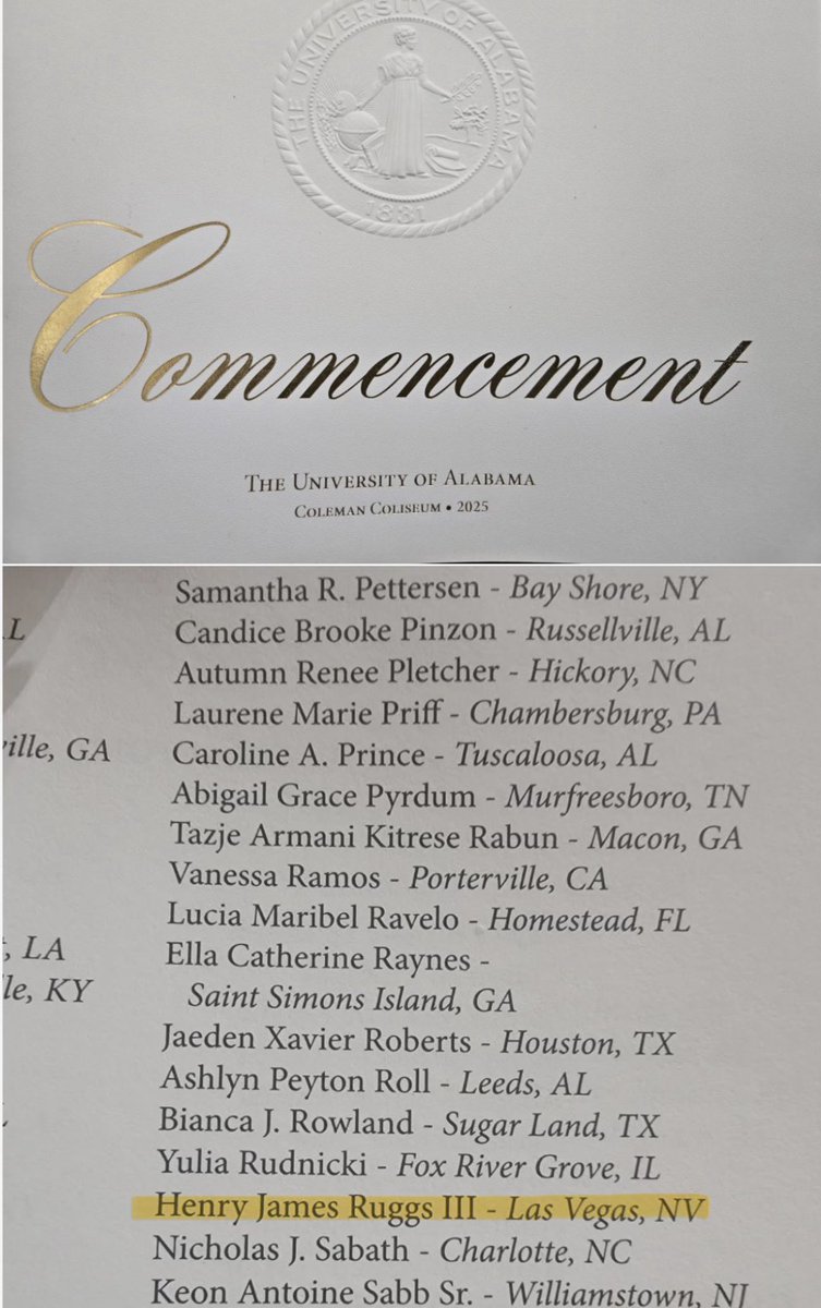 Former Raiders WR Henry Ruggs has graduated from the University of Alabama after being named to the President’s List with a 4.0 GPA during his final semester, completing his degree. 📜