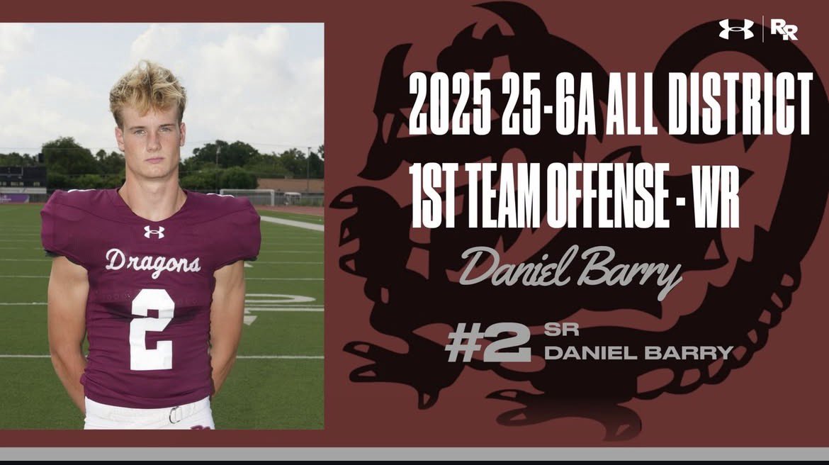 Blessed to be named 1st Team All District in the 25-6A Division