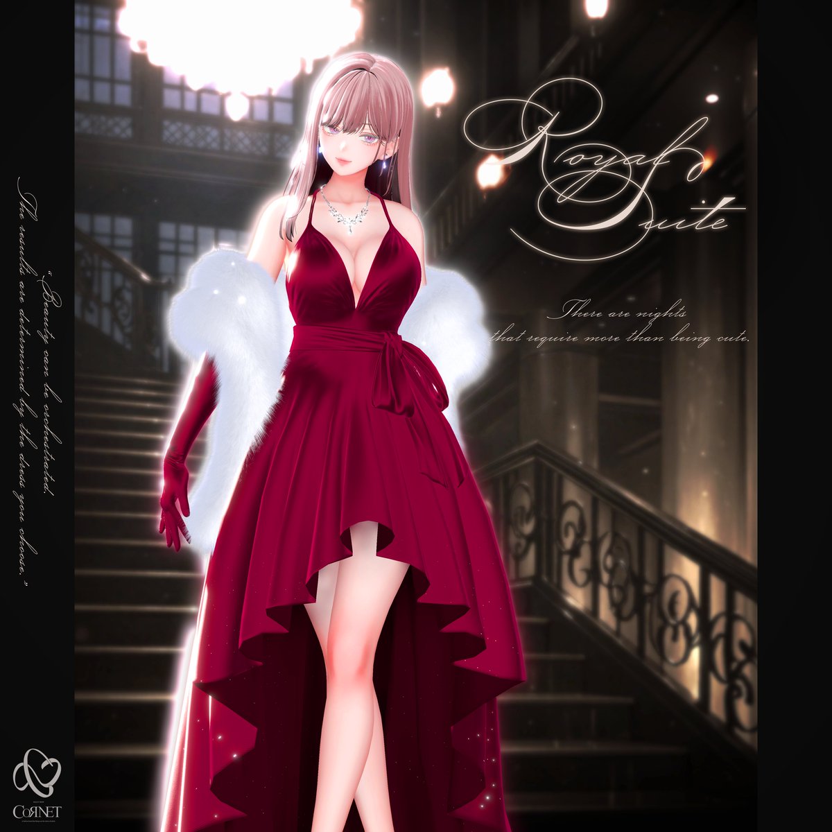 《🌃12/18 17：00　販売予告ギフトキャンペーン✨》
👗Royal Suite Dress

-「可愛い」ではなく「美しい」-
華やかさで目を引くのではなく、
立ち姿や所作まで美しく見せる一着。

キャバクラ、接客イベント、特別な夜に。
“印象に残る存在”になりたい方へ。

💬リプで当選確率アップ👆