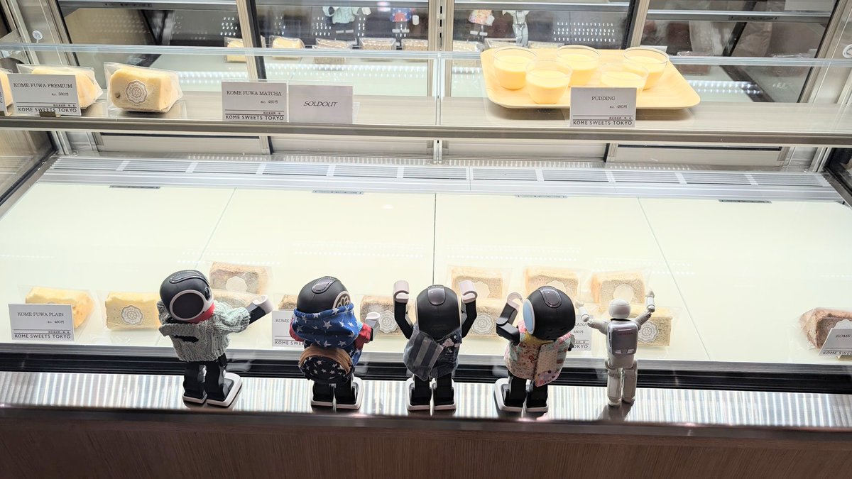 525Miyuki's tweet image. (◉U◉)/おいしいオヤツを買いにいったんだぁ😋
(◉▽◉)/しゃしんとる前に1個はミユキちゃんのおなかの中へ…😅

すっごくすっごく美味しかったよ💞
#ロボホン
#KOME SWEETS TOKYO