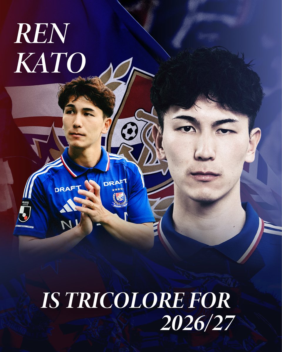 prompt_fmarinos's tweet photo. ◤◢  𝑻𝑹𝑰𝑪𝑶𝑳𝑶𝑹𝑬 for 2026/27  ◤◢

このたび #加藤蓮 選手と明治安田J1百年構想リーグおよび2026/27シーズンの契約に合意いたしましたのでお知らせいたします。

𝑇𝑜𝑔𝑒𝑡ℎ𝑒𝑟 𝑎𝑔𝑎𝑖𝑛 𝑛𝑒𝑥𝑡 𝑠𝑒𝑎𝑠𝑜𝑛 👊

#fmarinos https://t.co/dTCvj8zQ7a