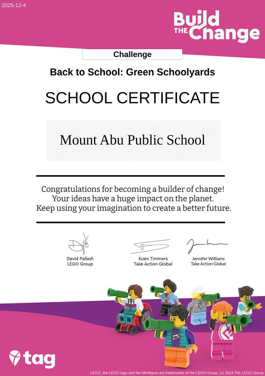 MtAbuSchool's tweet photo. Grateful to be recognised as a #BuilderOfChange School once again - Thank You #TAG ♥️ - big love from your forever partners in India 🙌 

Working together at Mount Abu towards a shared vision for a sustainable future https://t.co/vNobzqnSrT