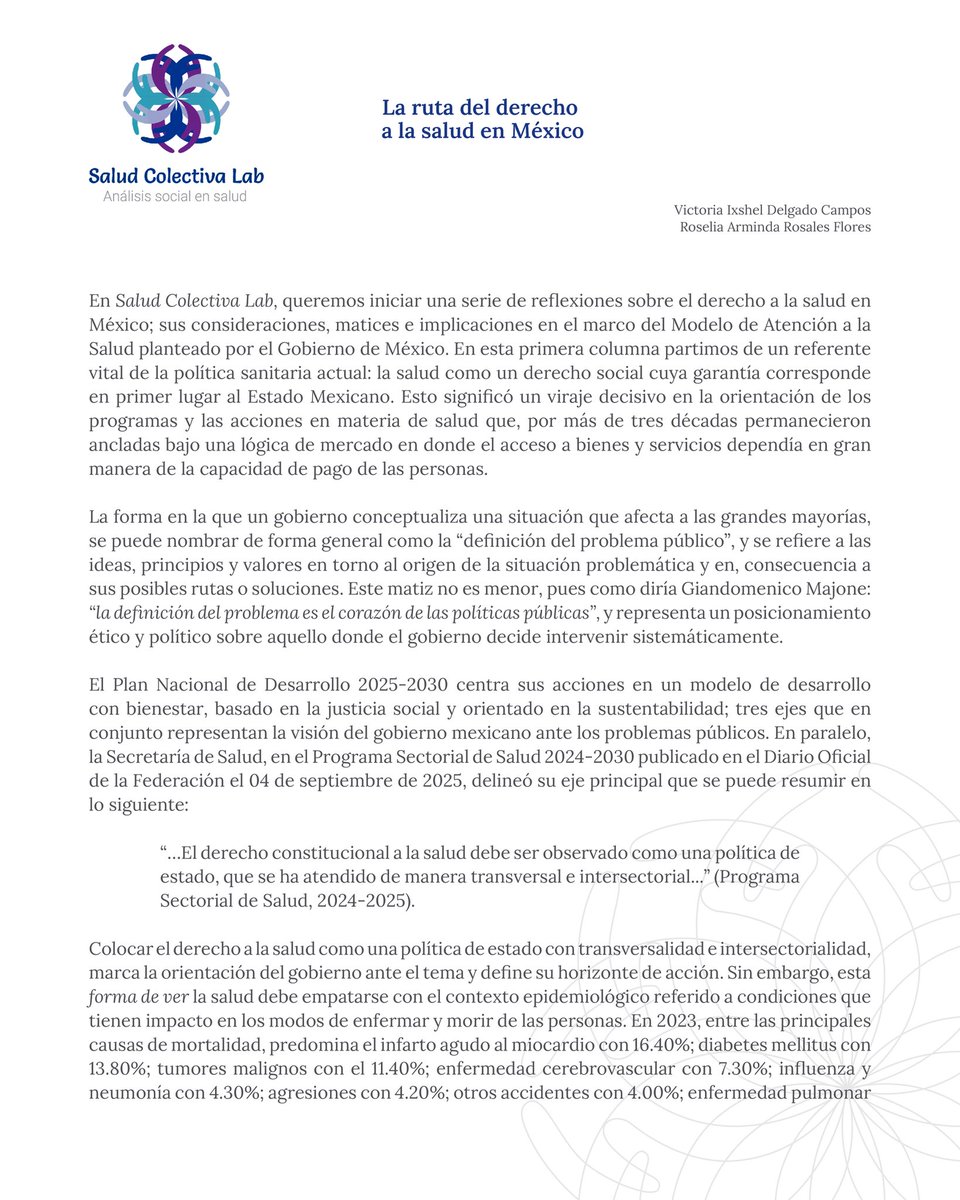 SaludColectivaL's tweet photo. 📣📣¡Estamos de vuelta! 
Después de un año de trabajo afinando ideas y dejando lista la propuesta, regresamos a nuestras redes para compartir lo que somos y lo que hacemos.

🟣 Les presentamos nuestra primera columna: 
➡️ La ruta del derecho a la salud en México. 
✅ ¡Conócenos! https://t.co/6p8igVyhPu