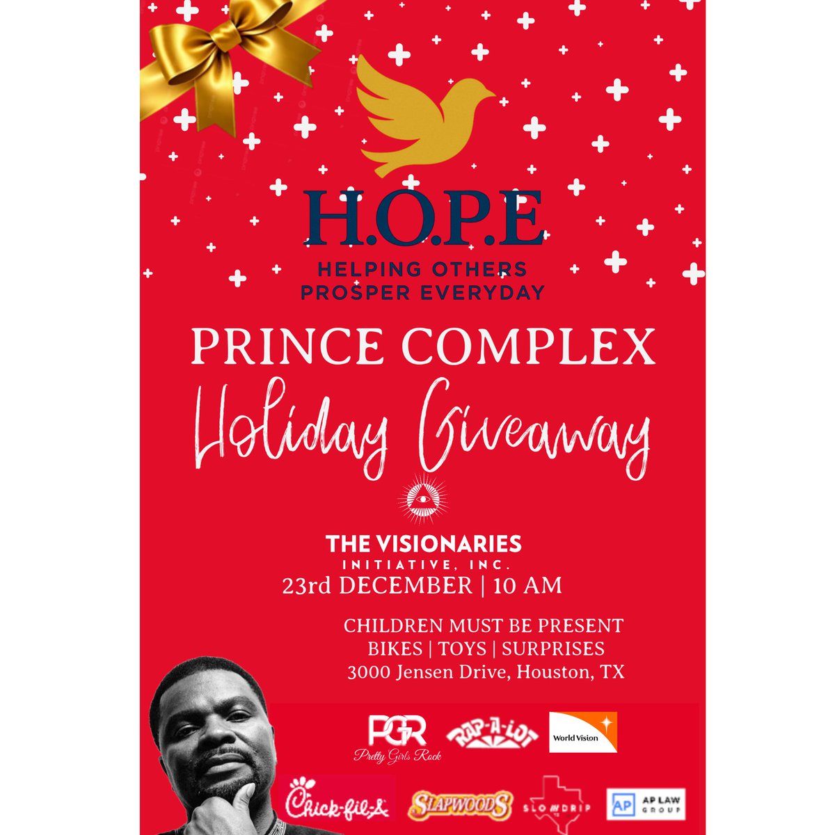 Doing it again big time in 5th Ward with <a href="/jprincerespect/">J Prince</a>, @thevisionariesinitiative &amp; <a href="/worldvision/">World Vision</a>. You don’t want to miss this.  Hey #GroomingForGreatness #theVision #TheBusiness #theblueprint  #houstontexas “Please bring kids”