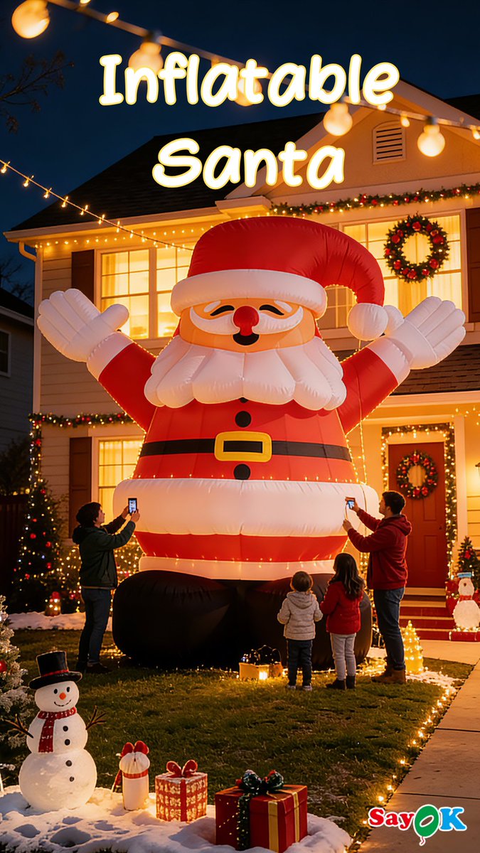 SayokFun's tweet image. Guess how huge this Inflatable Santa really is! 🎅🎈

The Santa in this video is 20ft tall, and yes, you can customize it to any height you want. 
We accept custom sizes. However big you want, we can make it.

🔥 Interested? Send me a DM for more info!
#Sayokinflatables #Chrismas