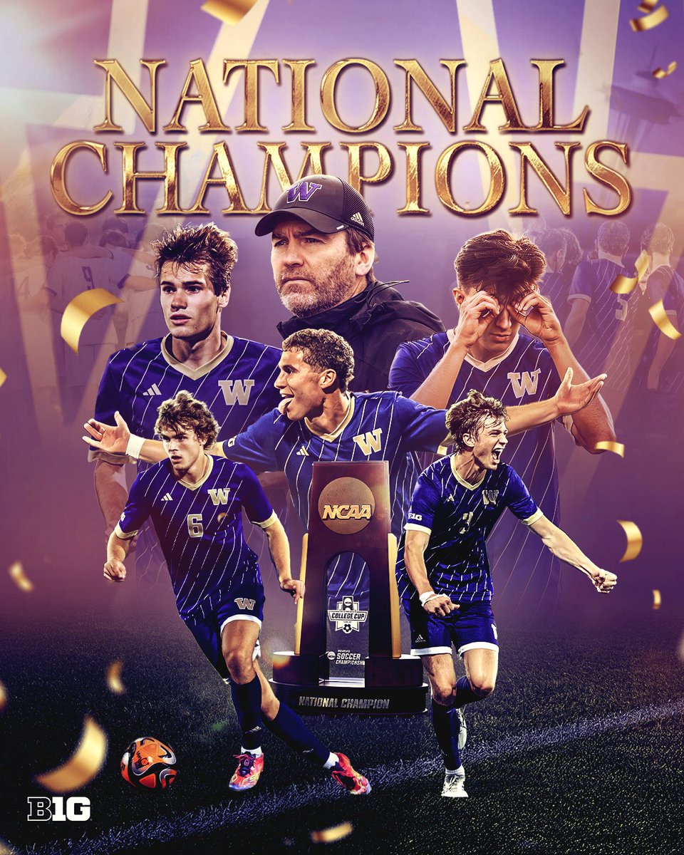 bigten's tweet image. 🏆 NATIONAL CHAMPS 🏆

For the first time in program history, @UW_MSoccer are National Champions 🤩