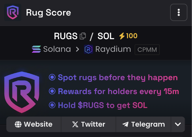 RugScoreSol's tweet photo. DEX Boost 100x just bought for $RUGS $RUGS $RUGS!

Update: Now tracking DexScreener activity in real-time: 
⚡ Boosts 
📢 Paid ads
👥 Community takeovers 

See which tokens are getting attention before everyone else.

check it out:
https://t.co/alDB86LQBT
https://t.co/YgfDbCGjUB https://t.co/xXM0HbqgvJ