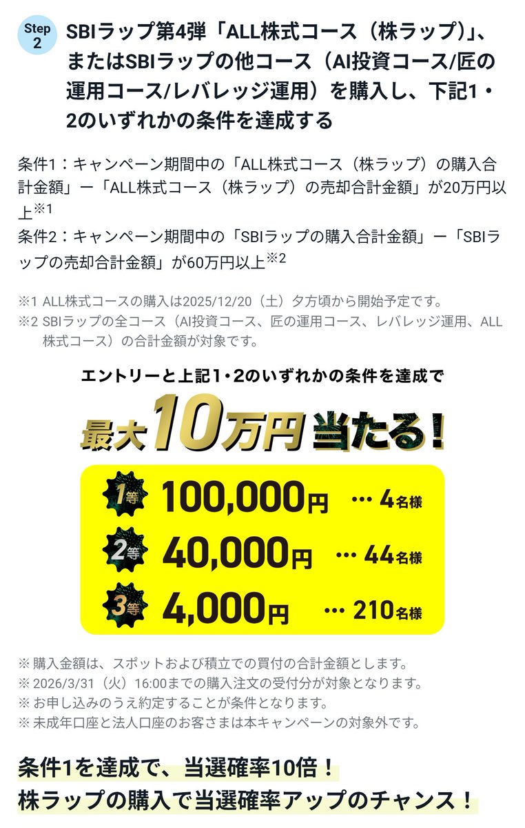 SBIラップ第4弾「ALL株式コース」リリース記念キャンペーン | SBI証券 https://t.co/XDpSL6zjx9