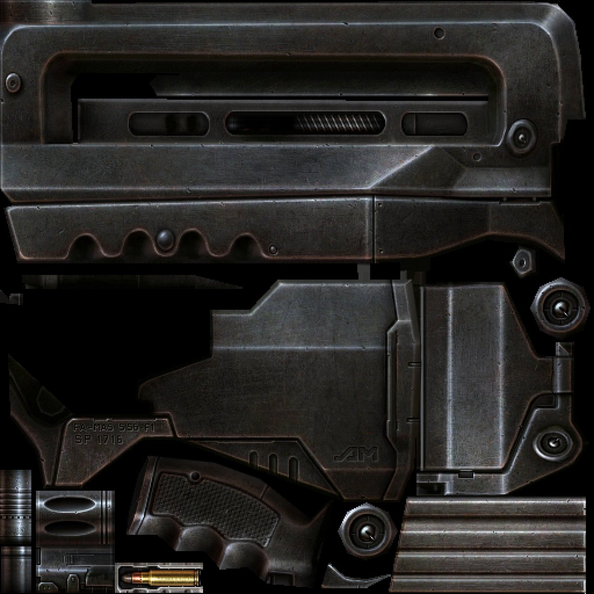 millenia3d's tweet photo. ok i think i'm done with this CS 1.6 FAMAS retexture i was working on, i could keep messing with it still but i'm wayyy past diminishing returns already.

just need to recompile the .mdl to fix shading (and maybe make a HD version with a smoothed model/UV fixes) and then release. https://t.co/WP0Xh5ecxp