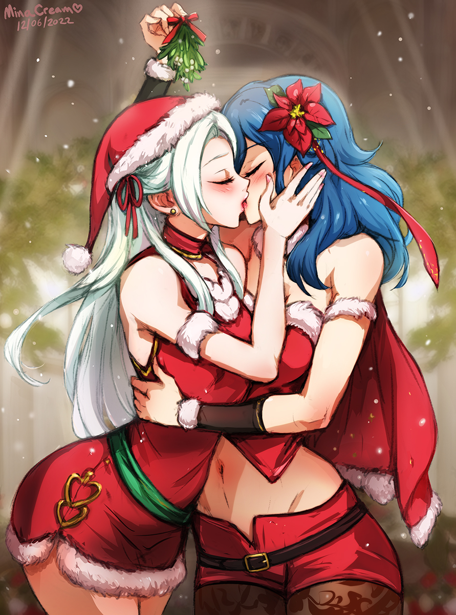 Edelgard and Byleth under the mistletoe ♥️