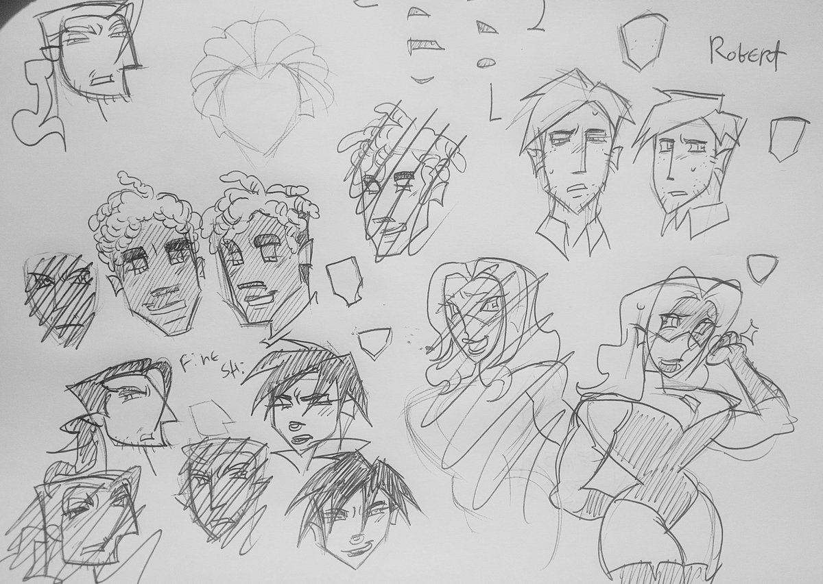 If I dont draw every characters headshape prior to making fanart I will end up hating the final piece so have some #dispatch sketches