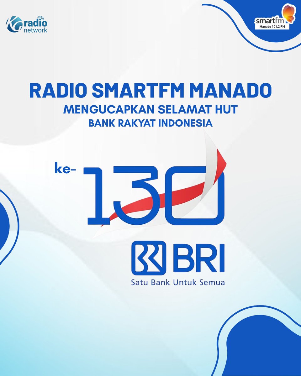 Selamat ulang tahun ke-130, #BankRakyatIndonesia

#BRI #SatuBankUntukSemua