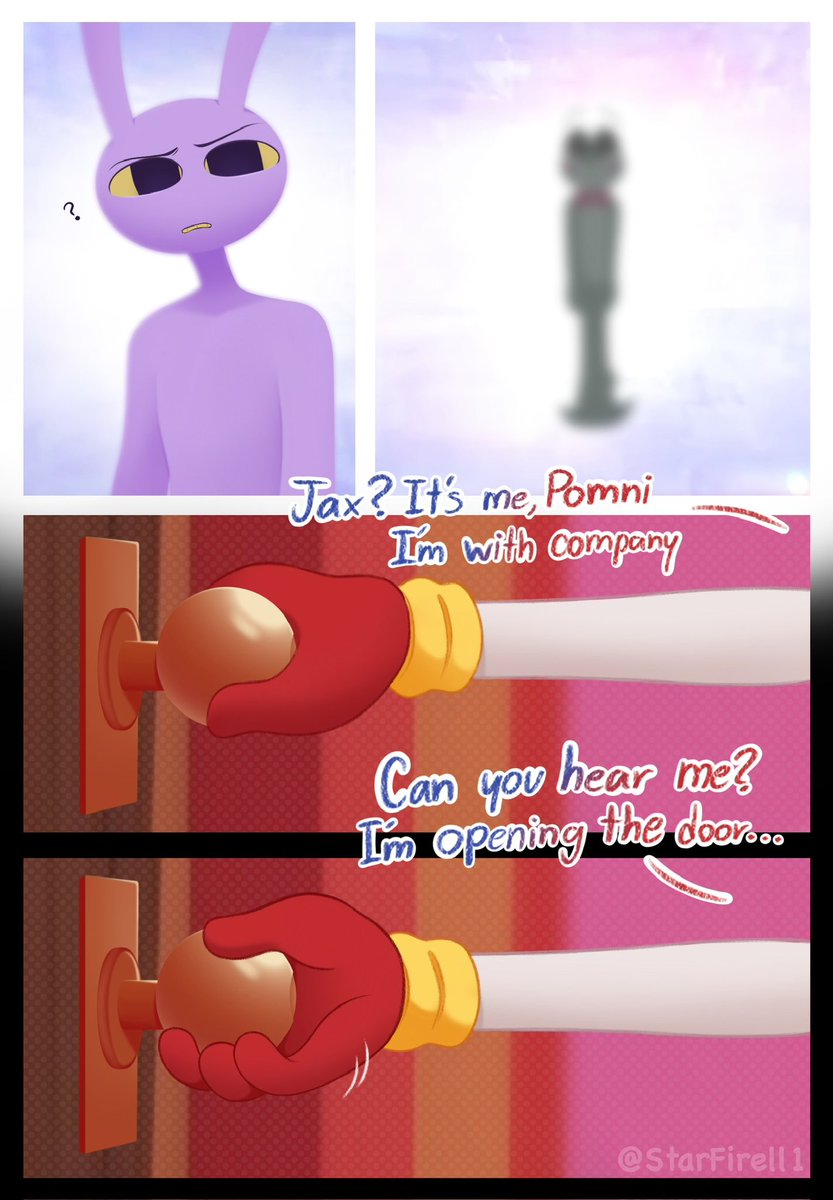 StarFirell1's tweet image. “The other side…” part 1/4
.
Just wanted to make a “what if” fan comic from the new episode but inspired by a scene from gotg vol.3 (if you know, you know..)

#TADC #TheAmazingDigitalCircus #TADCEp7 #tadcfanart