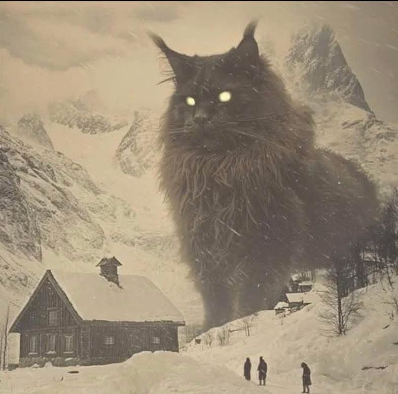 El gato malvado de Navidad, conocido en Islandia como Jólakötturinn, es la mascota de la bruja trol Grýla. Según la leyenda, se utiliza para asustar a los niños traviesos… porque le encanta comérselos. Los hijos de Grýla son los Jólasveinar, los trece “Santa Claus” islandeses: