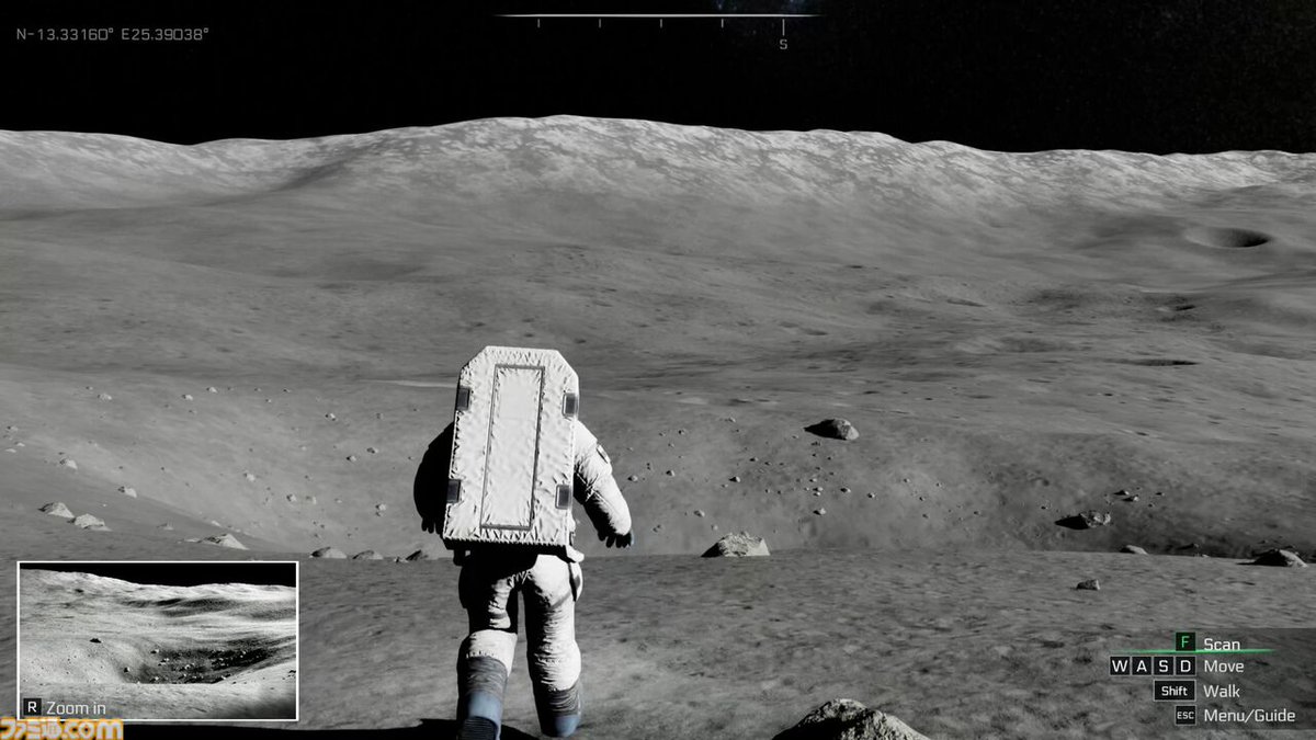 JAXAとの共同研究で開発された“リアル月面探索シミュレーション”『REAL MOON』無料で配信スタート
famitsu.com/article/202512…

観測データや論文等をもとに、アンリアルエンジン5で再現された月面を思いのままに探索。1枚の写真をもとに撮影地点を探すモードや、自由な写真撮影が楽しめる。