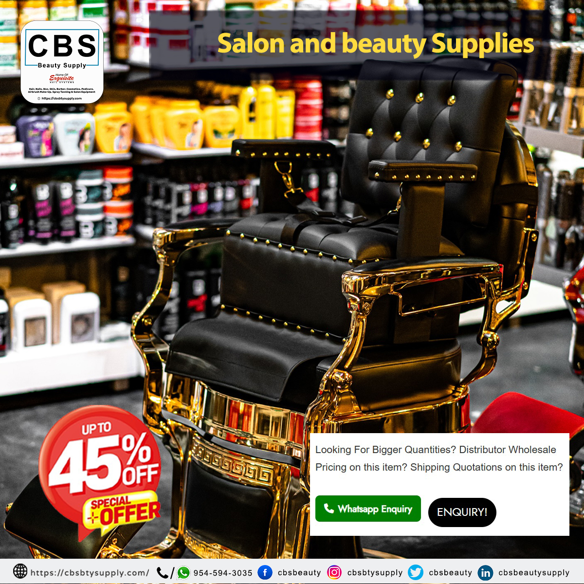 cbsbtysupply's tweet photo. #EVERYTHING on discount !!

https://t.co/q1QwS9MzDT

up a great deal!!!

Get premium quality products at CBS Beauty Supply with good discounts

#cbsbeautysupply #beautyindustry #essienailpolish #barberchairs #babylisspro #pibbssalonfurnitureequipment #discountoffers https://t.co/gXZlXWp6TH