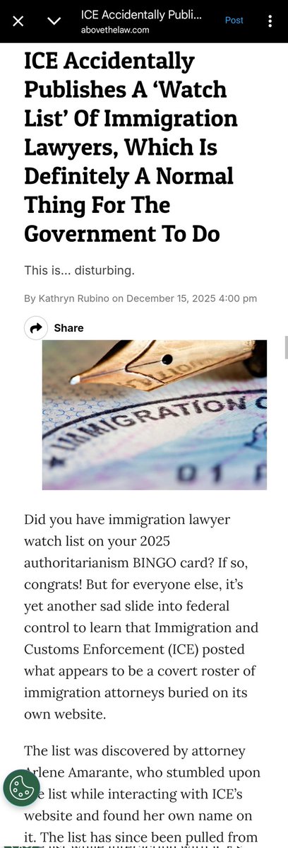 Fly_Sistah's tweet image. ICE Accidentally Publishes A ‘Watch List’ Of Immigration Lawyers. The list was discovered by attorney Arlene Amarante who said “One of the troubling patterns I suppose that I recognized, was that a large number of these practitioners on the list were people of color.”