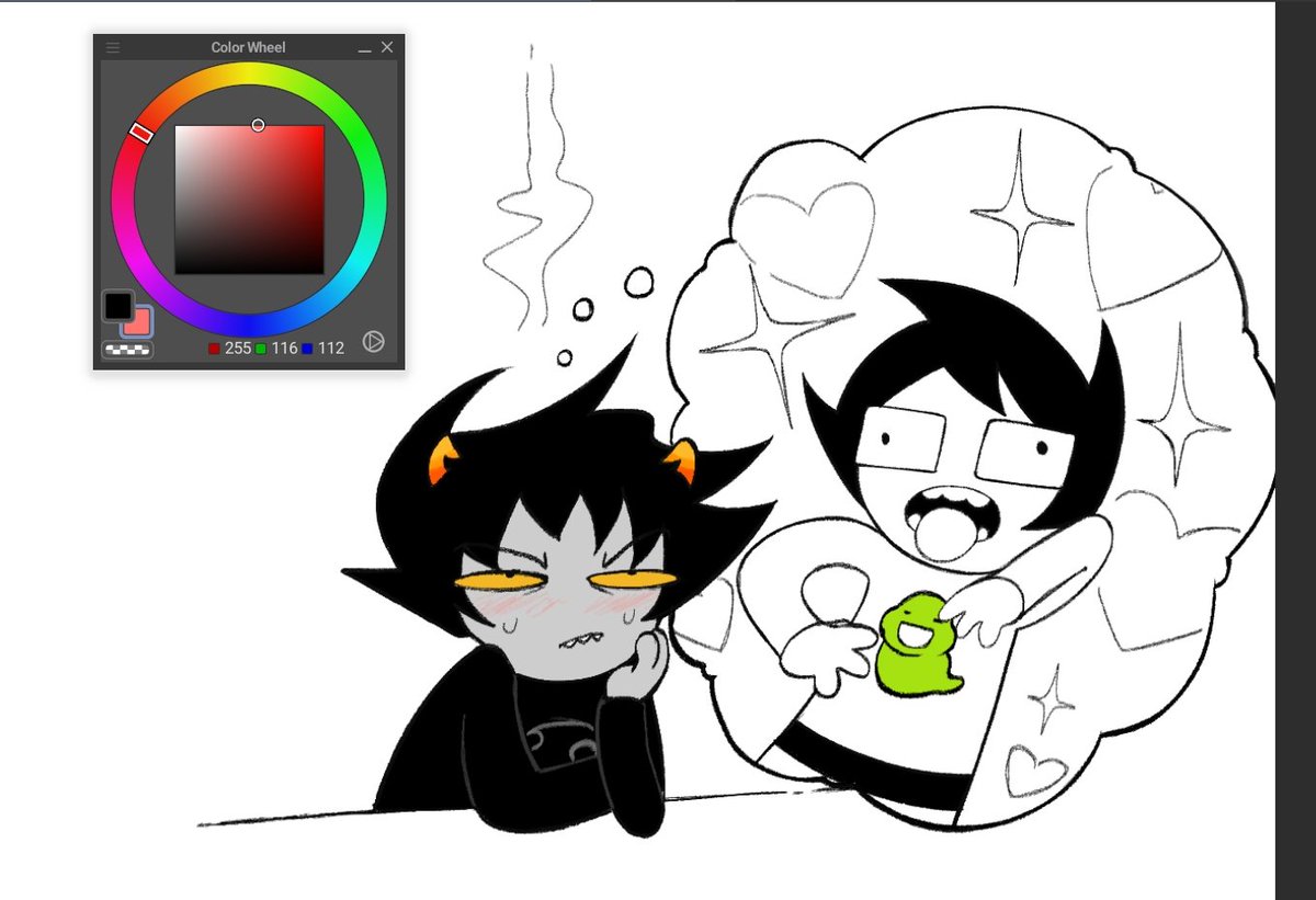 TurnTGH's tweet image. karkat is having intrusive thoughts #homestuck