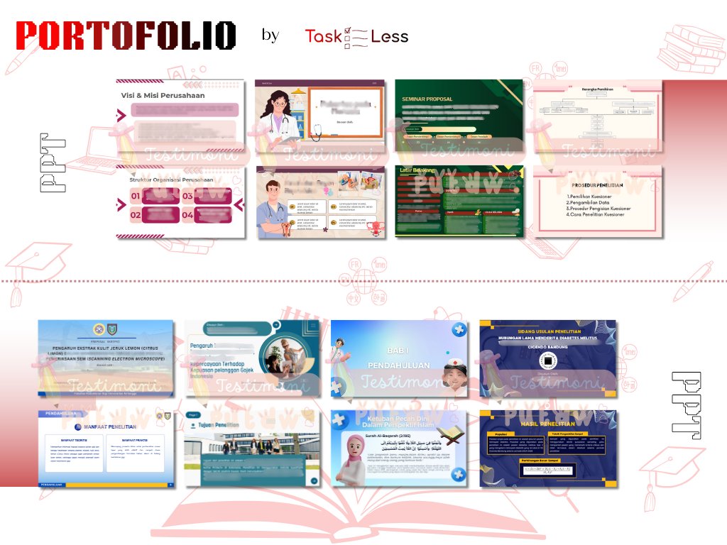 TasklessCo's tweet image. 10k/slide sinii kakk
bole kepoin porto aku dulu
wa di bio kalo berminat