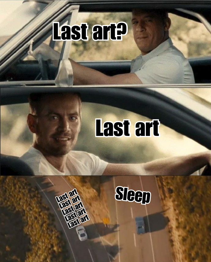 MiwMiuw_'s tweet image. #artist be honest… last art or sleep?