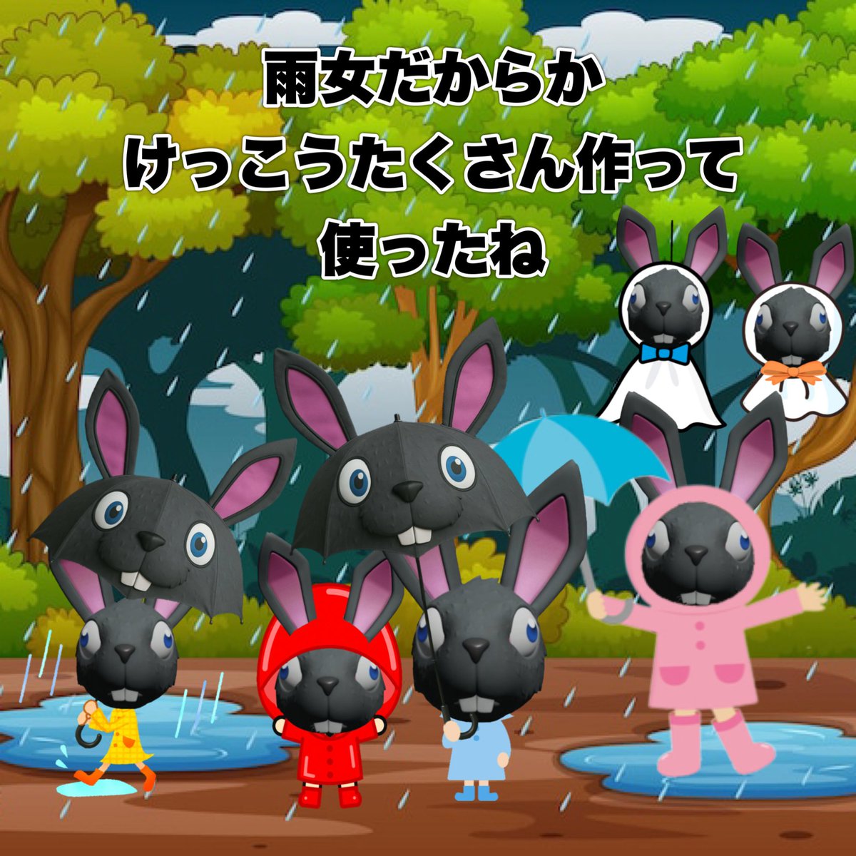 うさぎᕱ⋈ᕱページ うさぎ放棄うさぎᕱ⑅ᕱ #様々な黒うさぎ