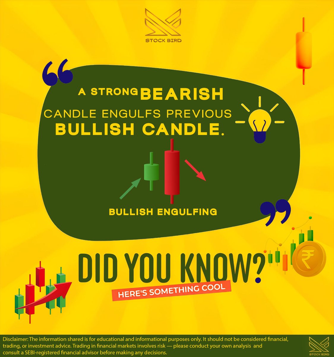 StockBird_'s tweet image. Indicates seller dominance &amp;amp; momentum shift.
#BearishEngulfing #TrendShift #SmartMoneyConcepts #PriceActionTrading #Nifty #BankNifty #StockBird