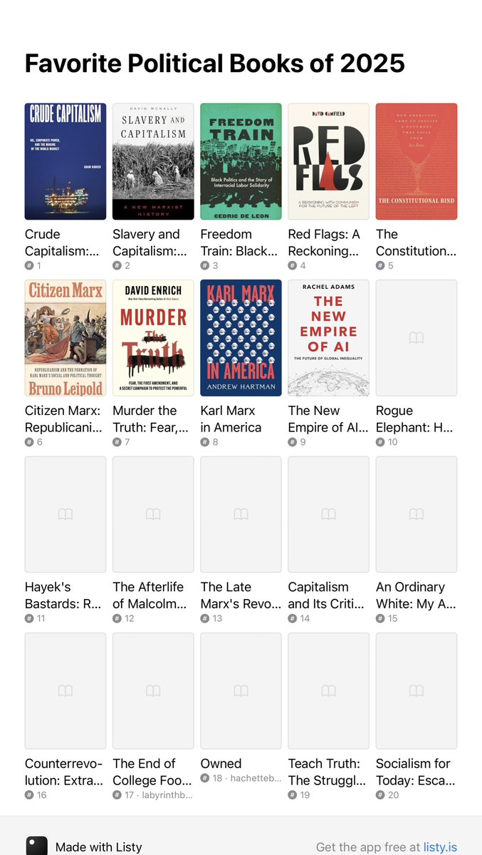 LeftfieldProf's tweet image. Favorite political books of 2025: