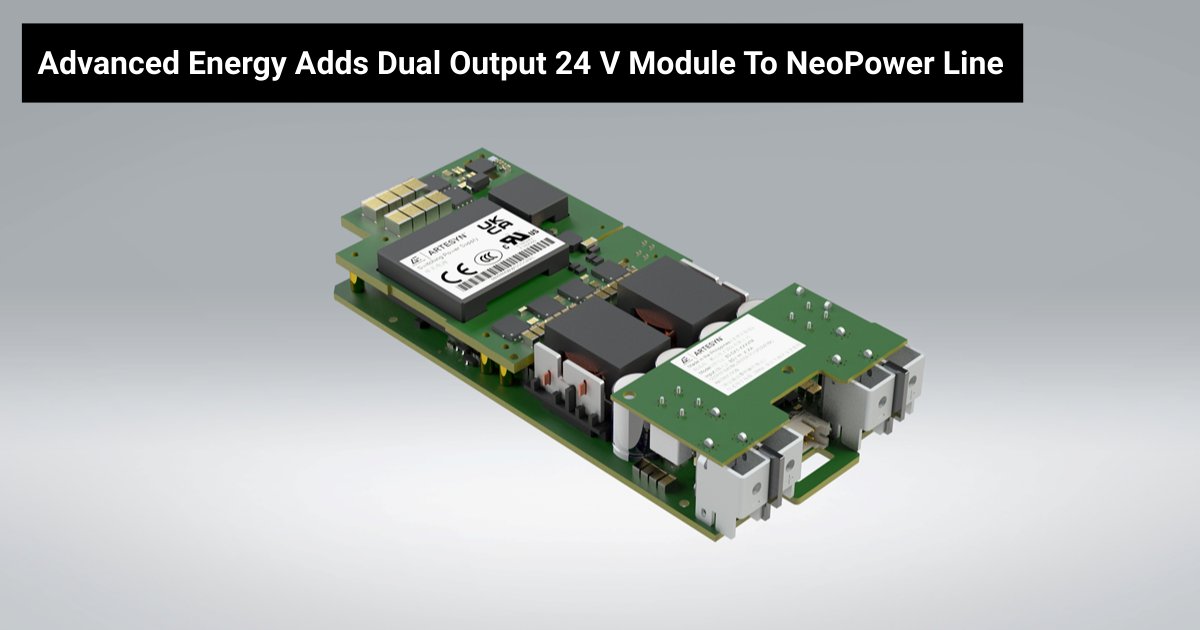 ComponentClubHQ's tweet photo. Multiple isolated rails often mean multiple power supplies.

@AdvEnergy NeoPower dual output 24 V module.

It enables two isolated 24 V outputs from a single configurable power platform to reduce system complexity in industrial, medical, and test designs.

Explore how it works: https://t.co/J3z3tHmOu2

#TCC #TheComponentClub #PowerElectronics #Engineering #IndustrialElectronics #MedicalDevices #EmbeddedSystems
