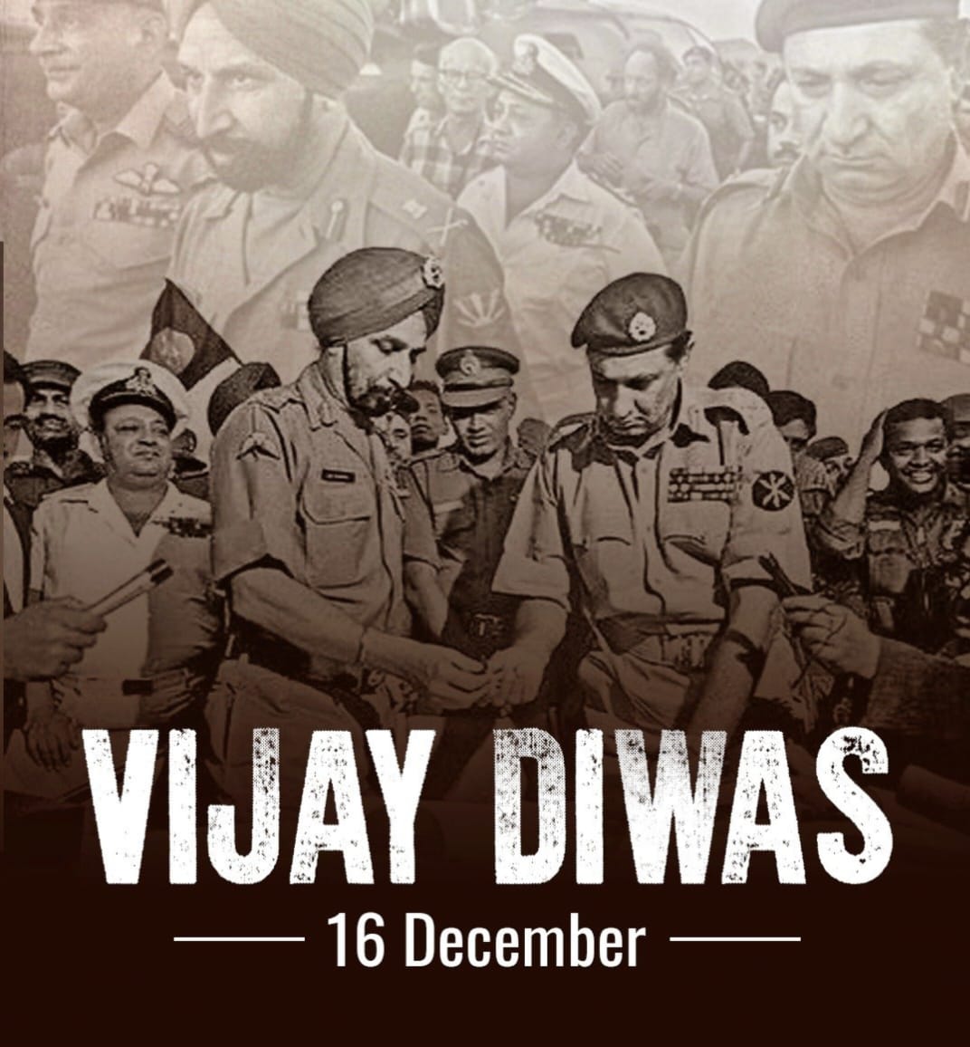 vermahemraj297's tweet photo. 6 दिसम्बर 1971 🇮🇳
भारत की सेना ने अदम्य साहस और शौर्य से इतिहास रच दिया।
विजय दिवस उन वीर जवानों को नमन है
जिनकी वजह से देश गर्व से सिर उठाकर खड़ा है।
जय हिंद 
#IndianArmy https://t.co/lrjX3bb9v5