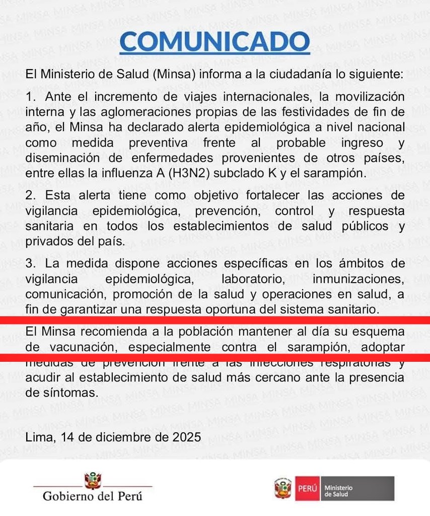 ¿Otra vez "desaparecerán" la gripe?
Cuidado presidente Jerí, el sector despierto de izquierda o derecha NO vamos a permitir otra PLAN-DEMIA x parte de supranacionales como la #OMS cuyo presidente fue terrorista y admitieron su "vacuna" fue inservible.

#PatriotasContraGlobalistas