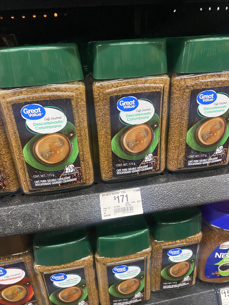 aldo_zend's tweet photo. #Walmart #greatvalue hace un año este mismo café estaba en $100 MX, en 12 meses lo han incrementado en un 70%, de $100 paso a $130 y ahora en $170, que locura, incrementó desmedido, mi pregunta sería, en base a que se generó  ???? https://t.co/wO0bzUADLx