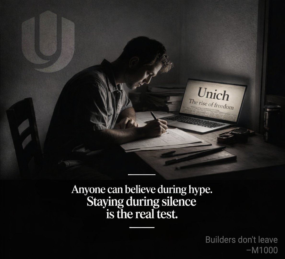 Yumitots11's tweet photo. Anyone can believe during hype.
Staying during silence is the real test.
Real ones know.
@unich_com
#CatchYourFreedom #Unich #UnichIDO
Freedom starts here ๐๐ป
https://t.co/e6vYVyZsvs https://t.co/GeO7WJaX6h
