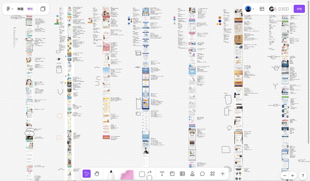 miki_design1's tweet photo. ／
 LPのクオリティアップに欠かせないLP言語化✍️
＼

LP言語化をするようになってから、

☑︎ 制作中に「もっとこうしよう！」と
アイディアが浮かぶようになったり

☑︎お客様の「出したい印象」に
より近づけられるようになりました✨

𓂃𓂃𓂃

私は普段【Fig Jam】を使用してLPの言語化をして分析しています！

※FigJamとは、考えやアイディアを付箋やテキストで書き出し、整理できる無料のオンラインツールです✍️

今日は、私が分析しているポイントをご紹介します🍀

𓂃𓂃𓂃

①まず全体を見て分析🔍
・そのLPはどんな雰囲気を出しているか？
・どんな方（ターゲット）に向けて作られているものか？
・どんな色やフォントを使われているか？（メインカラーや補色は？）
・あしらいやイラストはどんなテイストでどんな印象か？
・どんな背景を使われているか？
・どんなつなぎ方をされている？
・そのほかこのLPの特徴は？

𓂃𓂃𓂃

②次に、セクションごとに細かく分析🔍
・背景は？
・色は？
・文字のサイズやフォントは？
・ドロップシャドウや光彩、境界線の具合は？
・どんなイラストや写真？

目に見えたことを全て細かく書き出す！

𓂃𓂃𓂃

最初は難しく感じても、「見る →分析→ 言語化」を繰り返すだけで確実にデザインの引き出しが増えクオリティアップにつながります😊

ぜひ参考になれば嬉しいです✨