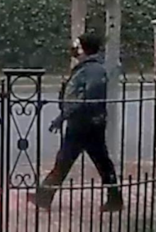 AnthonyCrowel16's tweet photo. The suspected shooter stood with their hands behind thier back twice.  This is a classic posture of a teacher or policeman called the parade stance.  My bet, its a Brown U teacher. https://t.co/PLh3nM8h0F