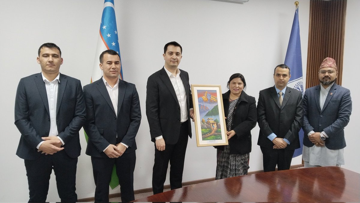 NepEmbIsb's tweet image. Ambassador Rita Dhital visited Asia International University (AIU) in Uzbekistan, met with Rector Mr. Dexkanov Suxrob Sobirovich &amp;amp; discussed educational cooperation. AIU has some 30 Nepalis-a dean, 4 faculty members &amp;amp; 25 students in medicine. Nepal Festival was organized at AIU.