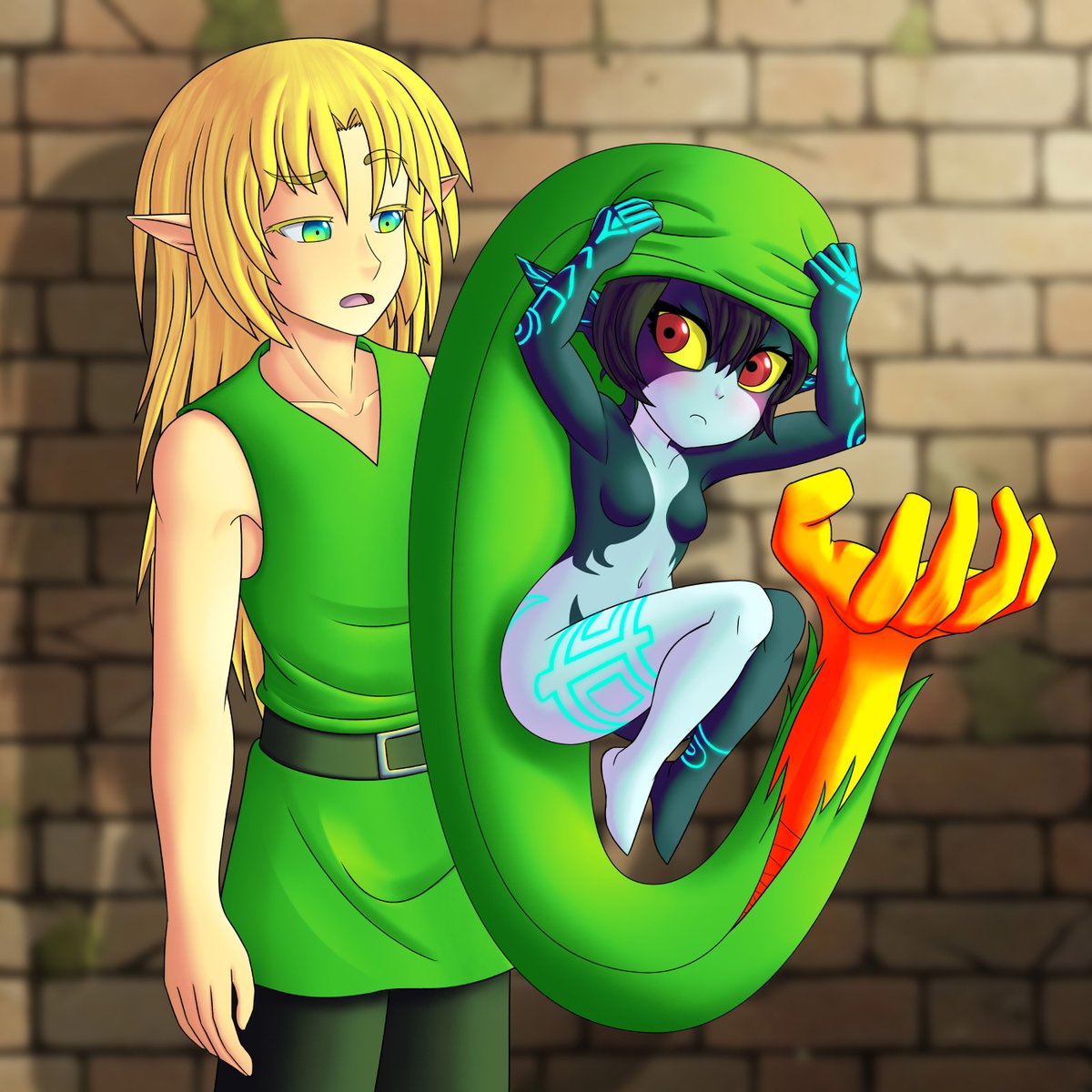 - Midna Tries Link's Hat -
Link: ... What are you doing?
We don't get to see Midna and Link interacting very often, so I thought something was overdue.
#Zelda #ZeldaUO #Midna