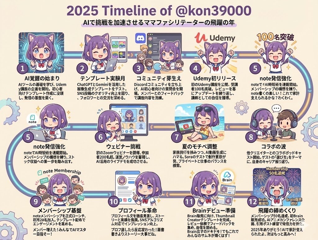 ⭐️なんなんです 1年の振り返りいいですね！ 図解化するとわかりやすい！ 時系列が