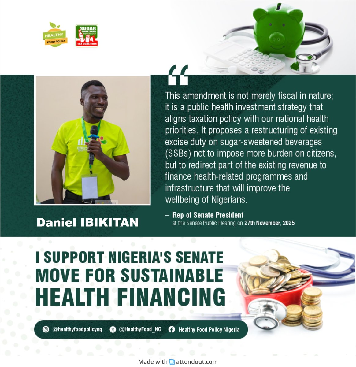 In the next 10 to 20 years, we will likely see a much higher prevalence of diabetes. The time to act is now. I support the Nigerian Senate's decision to increase #SSBTax to fund our healthcare system. Let’s invest in prevention rather than just treatment. Because #SSBTaxSaves