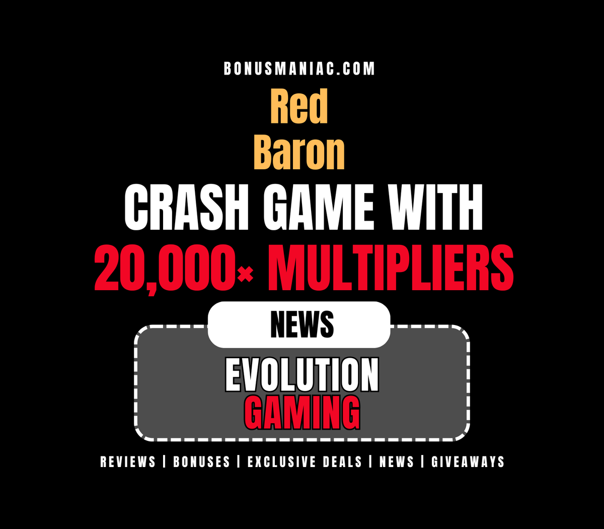 🚀 Evolution Gaming drops Red Baron, a brand‑new crash game with flexible gameplay for players worldwide! 🛩️🔥

Experience dynamic bets and thrilling crash action from launch! 🎮

👉 bonusmaniac.com/online-gamblin…

💫 Follow us for more bonuses, news, reviews, and giveaways!
👍 Like,