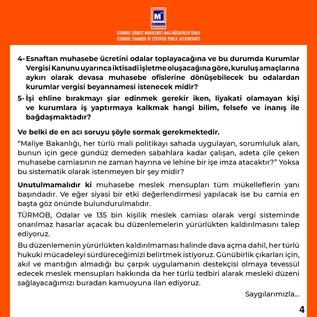 13.12.2025 Tarihli ve 586 Sayılı Vergi Usul Kanunu Genel Tebliğine İlişkin Basın Açıklaması
#İSMMMO #BasınAçıklaması