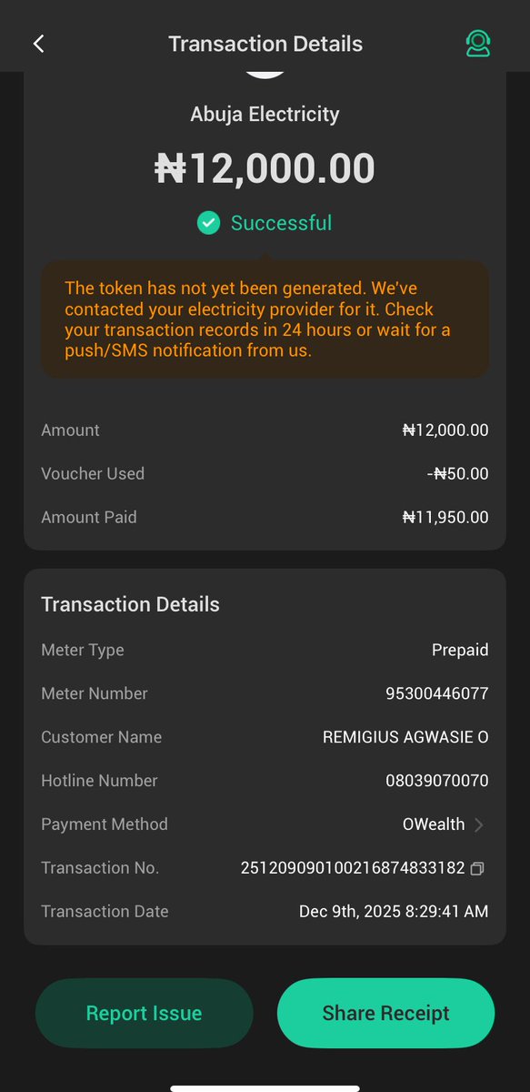 swiitseduction's tweet photo. @aedcelectricity @Impactor01 @NERCNG @aedcelectricity @NERCNG @fccpcnigeria 

I recharged since on the 9th and up till this moment I’m yet to get a token https://t.co/yS8XINdzvi