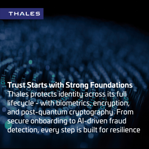 ThalesDigiSec's tweet image. #DigitalIdentity = trust. But trust is fragile 💥

We're securing identity from enrolment to authentication with #biometrics, encryption &amp;amp; PQC. Because in a world of #deepfakes &amp;amp; breaches, trust must be built into the system. 🔐 

Explore more 👇 
thls.co/kifh50XJs8H