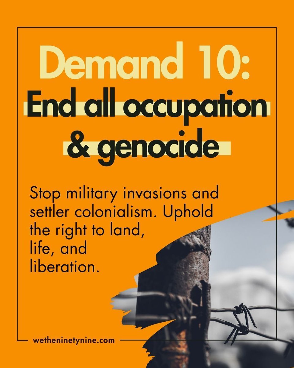 Military invasions and settler colonialism must end. ​ We demand the right of all peoples to land, life, and liberation. ​ Free Sudan. ​ Free Palestine. ​ Free DRC. ​ Free everyone, everywhere. ​ ✊  

Read the full Johannesburg We The 99 declaration: wetheninetynine.com/declaration/