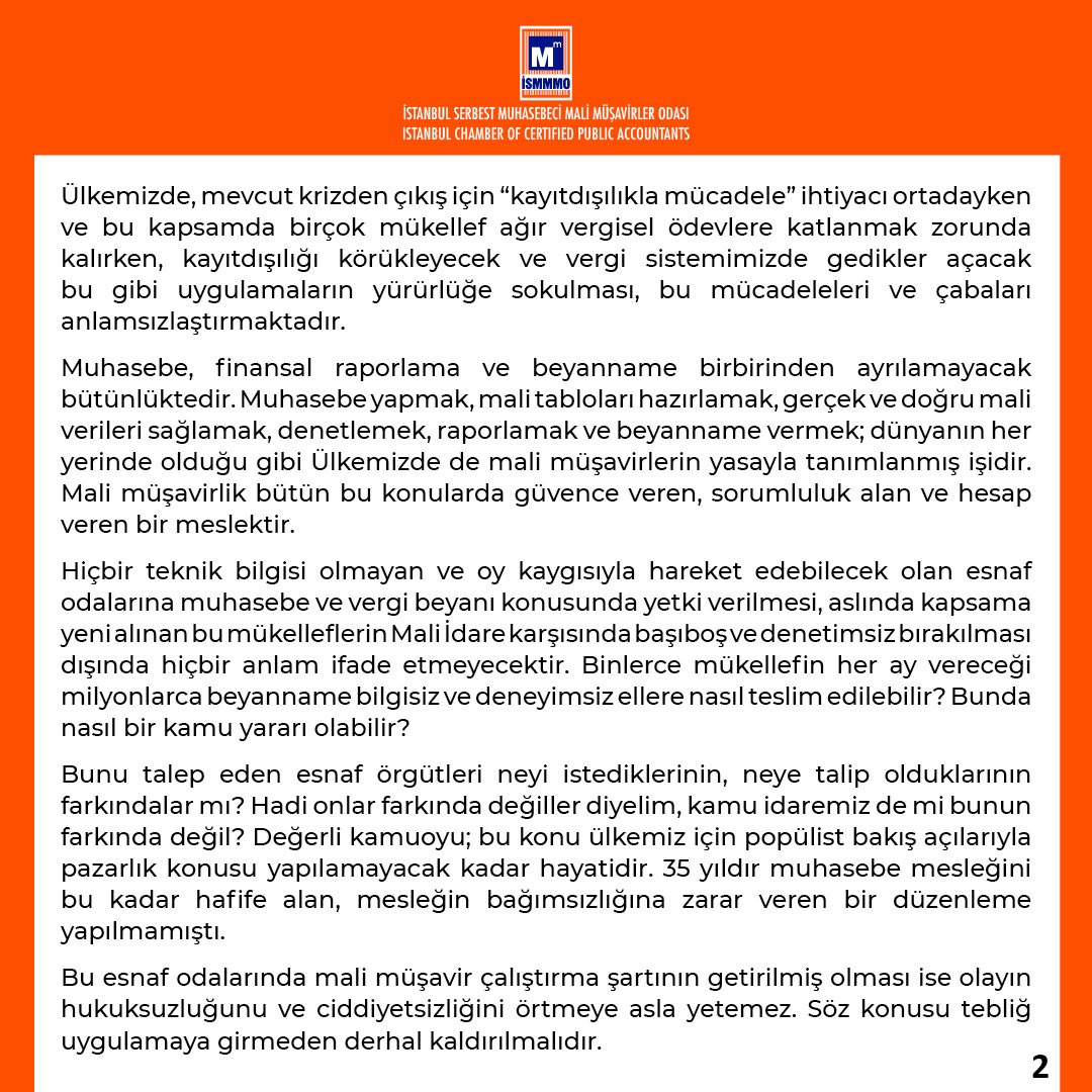 eroldemirel3568's tweet photo. 13.12.2025 Tarihli ve 586 Sayılı Vergi Usul Kanunu Genel Tebliğine İlişkin Basın Açıklaması
#İSMMMO #BasınAçıklaması https://t.co/RcHUr5XaHA