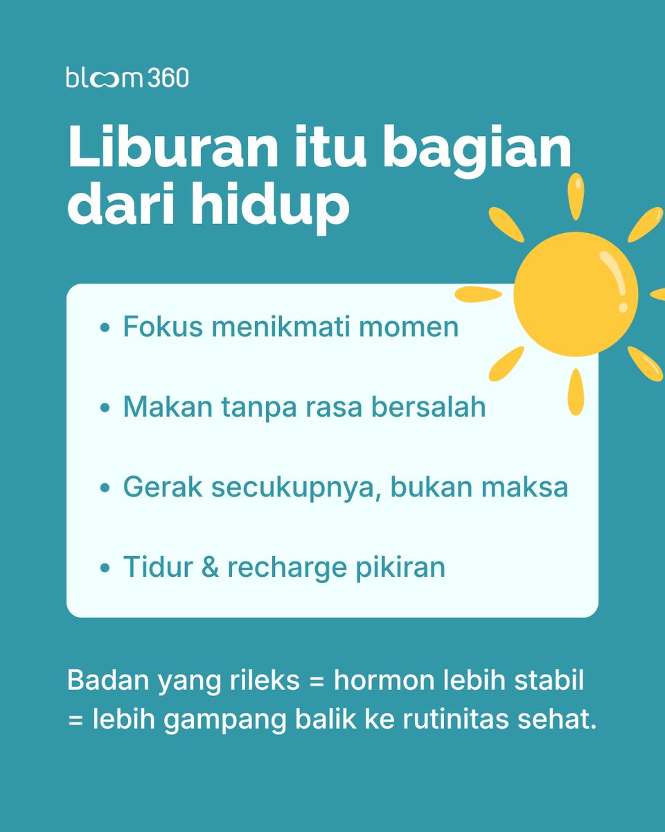bloom360_id's tweet image. 📌 Diet yang sukses itu bukan yang paling ketat, tapi yang bisa kamu tinggalkan sebentar lalu balik lagi tanpa drama.
Liburan selesai → rutinitas lanjut → progres jalan lagi.

#bloom360 #dietfleksibel #tipslangsing #beforeafter #liburansehat #fatlossjourney