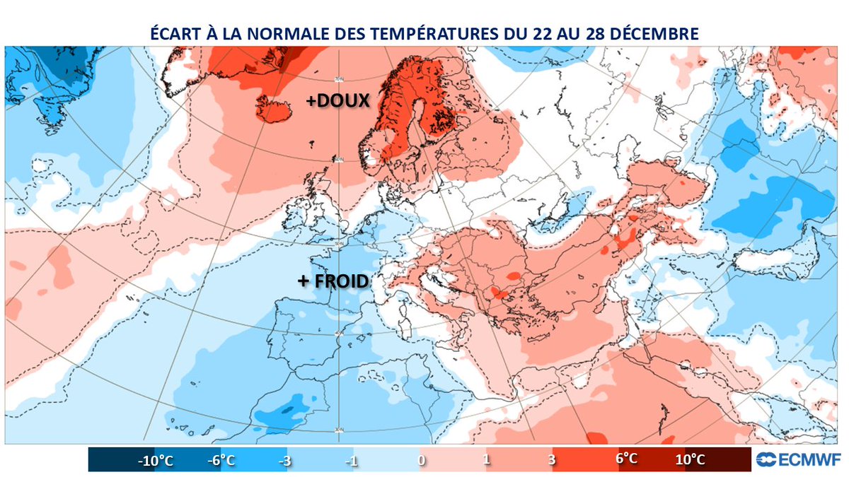 #Tendance #Noël 
🌡️📉La semaine prochaine s'annonce hivernale. Difficile d'en dire plus pour le moment mais ce sera plutôt un Noël au Tison...