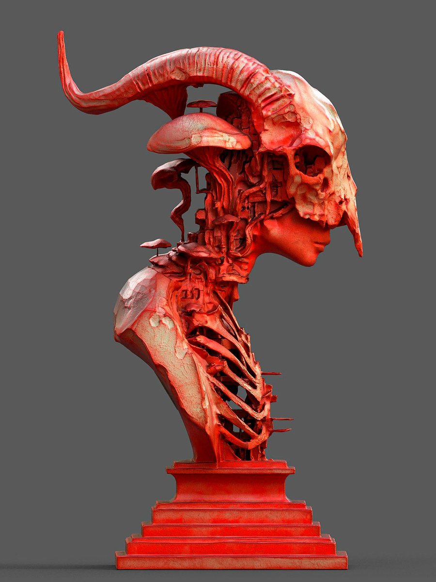 Kx________'s tweet image. ''Vermilion'' minted and listed on objkt 

Gm.