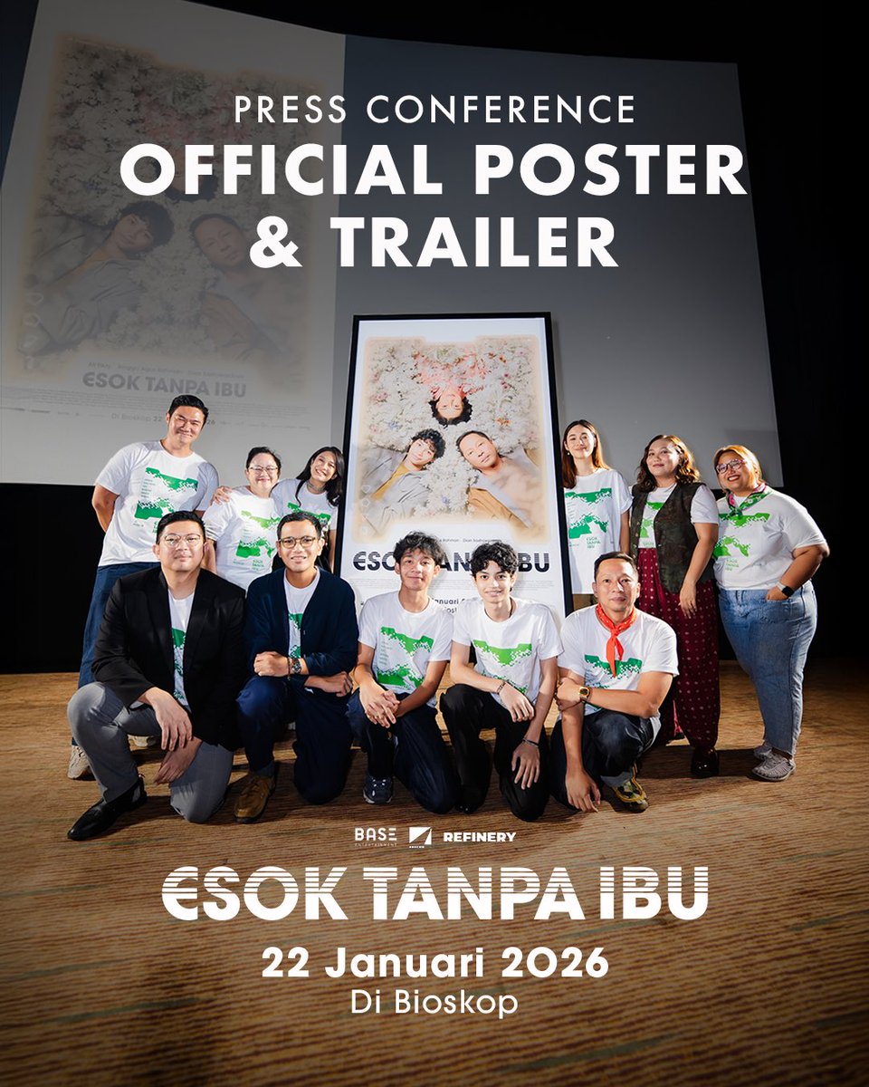 BaseEntID's tweet photo. 📸 Press Conference Official Trailer dan Poster Film Esok Tanpa Ibu 🤍

Terima kasih buat teman-teman media yang sudah hadir, memberikan apresiasi untuk Film Esok Tanpa Ibu 🫶

Film Esok Tanpa Ibu tayang di Bioskop mulai 22 Januari 2026!

#EsokTanpaIbu #FilmEsokTanpaIbu https://t.co/ek0JCtpqHB