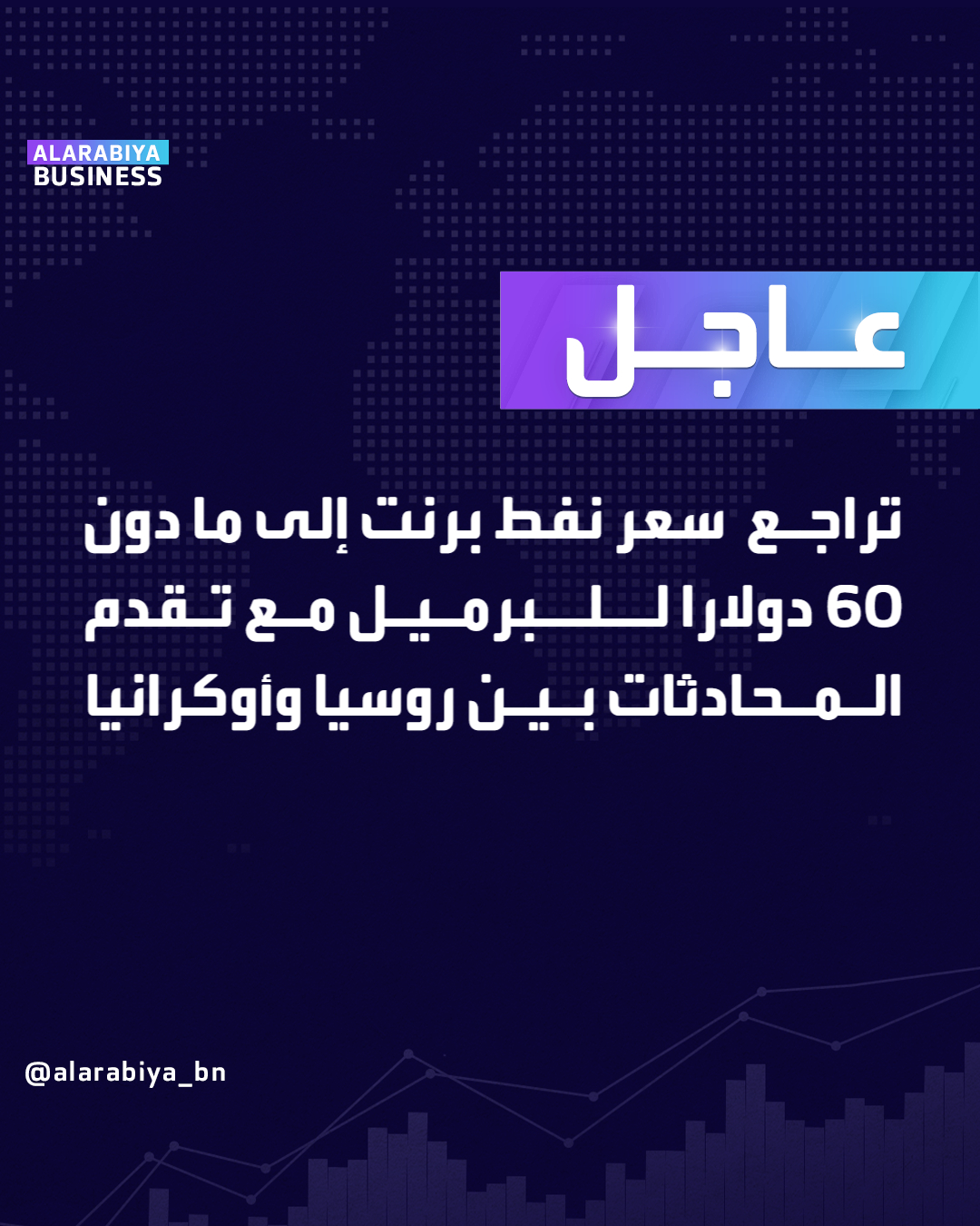 عاجل| تراجع سعر نفط برنت إلى ما دون 60 دولارا للبرميل مع تقدم المحادثات بين روسيا وأوكرانيا _Business 